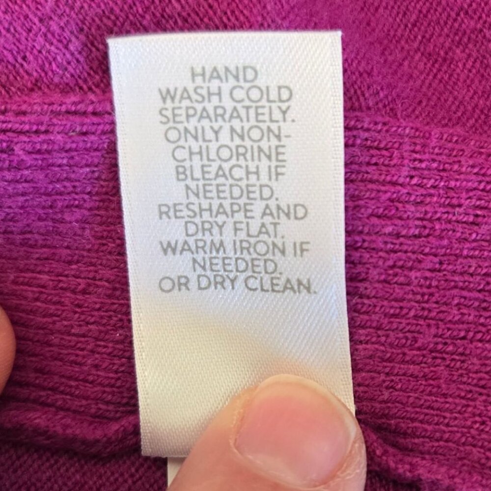 J.Jill Womens Medium Fuchsia Long Sleeve Sweater Top Cotton Blend Tunic - Picture 8 of 8